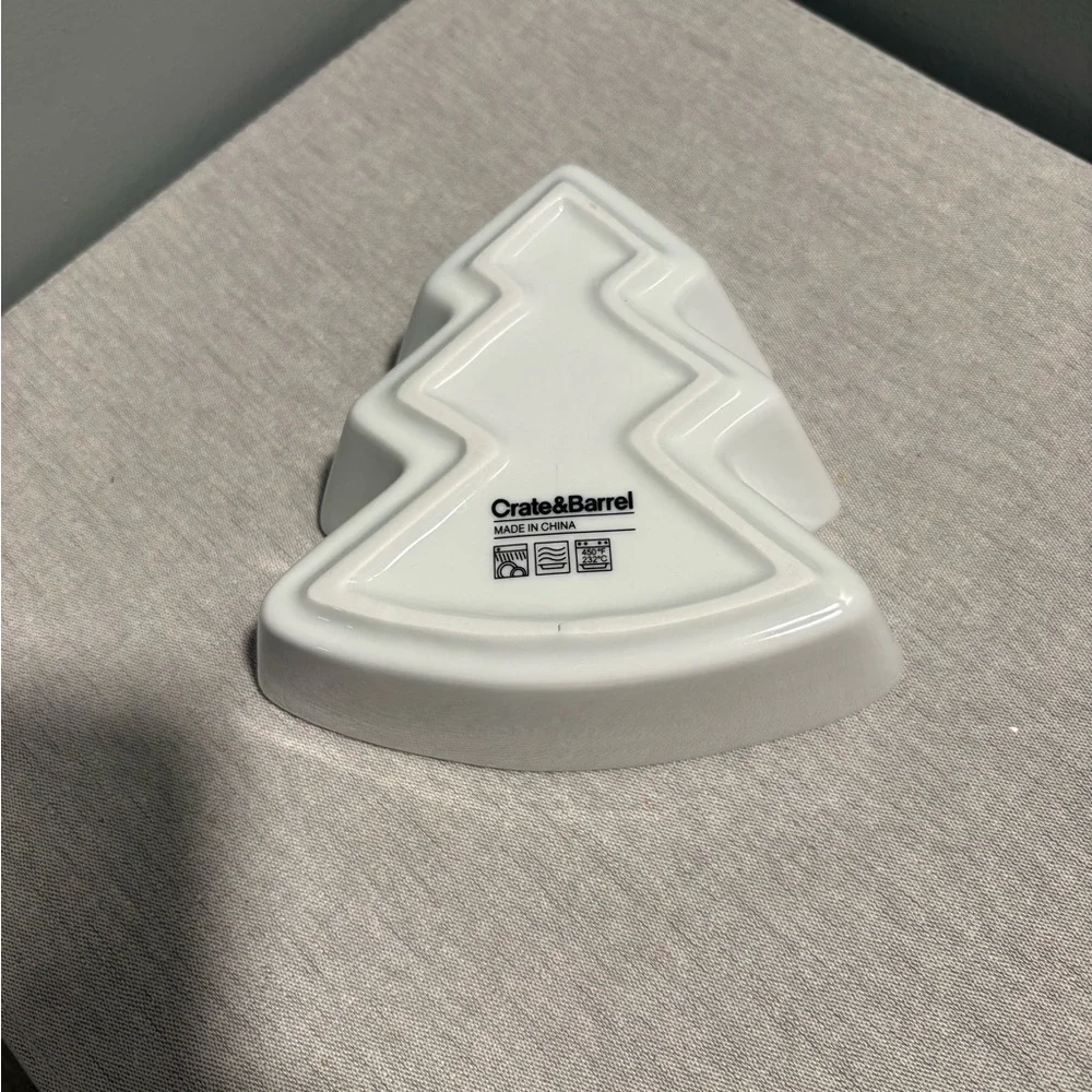 Crate & Barrel White Tree-Shaped Dish